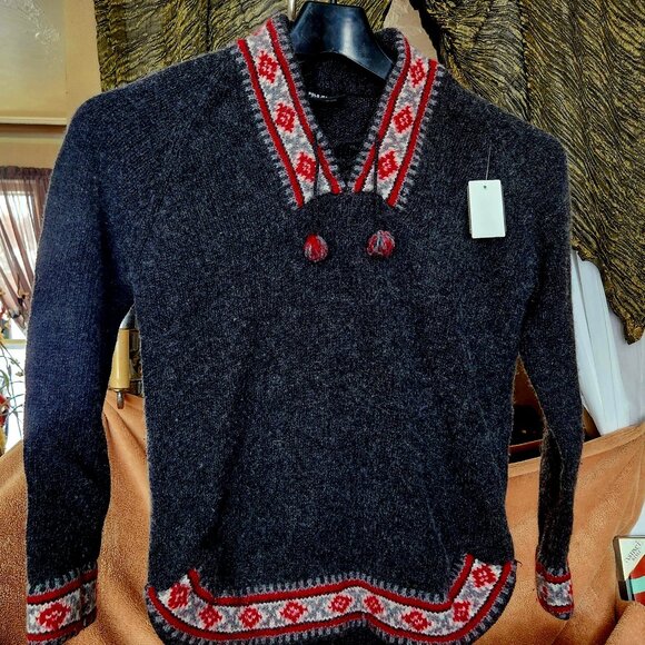 B'ful Vintage Ralph Lauren Cotton/wool blend Note hem, collar, cuffs Collar tie - Picture 1 of 4